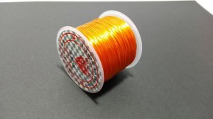 画像1: オペロンゴム オレンジ 水晶の線 ブレスレット作成用 太さ約0.8mm 長さ約70m ポリウレタン シリコンゴム